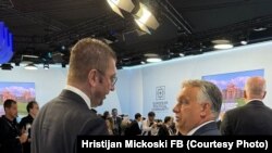 Средба на македонскиот премиер Христијан Мицкоски со неговиот унгарски колега Виктор Орбан на маргините на Самитот во Лондон на 18.07.2024 година