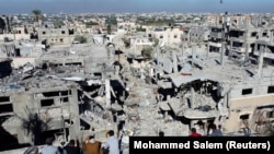 په غزه کې د روانو جګړو له کبله د اوښتو زیانونو یو انځور