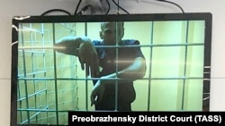 Російський опозиційний політик Олексій Навальний під час одного з судових засідань, 2021 рік