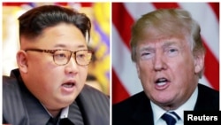 Кім Чен Ин (л) і Дональд Трамп 