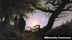 Каспар Давід Фрыдрых, «Мужчына і жанчына сузіраюць месяц» (1835)