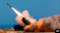 Архіўнае фота старту ракеты СПА Patriot.