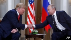 Президент США Дональд Трамп и президент России Владимир Путин. Хельсинки, Финляндия. 16 июля 2018 г.