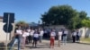 Imagine de la protestul angajaților de la Administrația Bazinală Mureș, direcție a Administrației Naționale Apele Române.