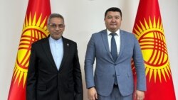 Кыргызстандын ТИМ өкүлү Сейтек Жумакадыр жана Голам Хоссейн Ядегари, Ирандын Кыргызстандагы элчиси. Бишкек. 4-июль, 2025-жыл