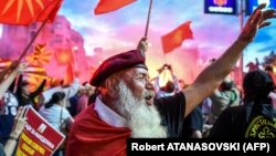 Пратэст супраць зьмены назвы краіны ў Скоп’i ў чэрвені 2018